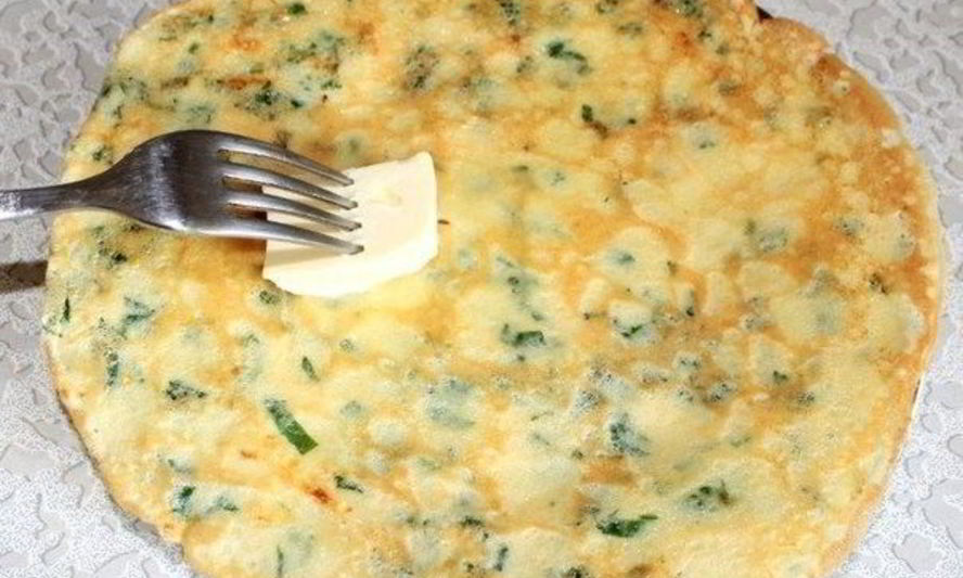 Рецепт сырных блинчиков с зеленью