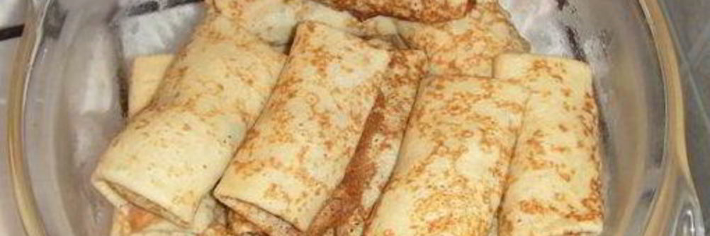 Тонкие блинчики на кефире с начинкой