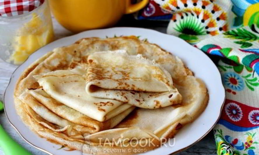 Рецепт тонких блинов с дырочками на дрожжах