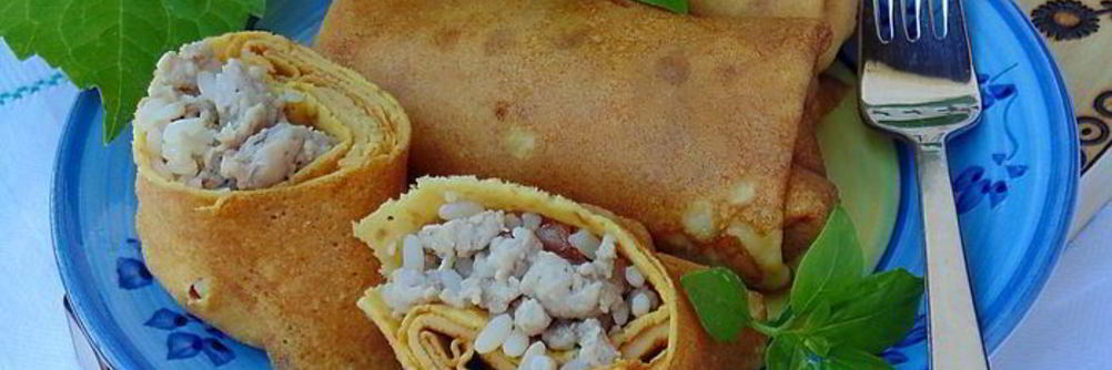 Тыквенные блины с мясом