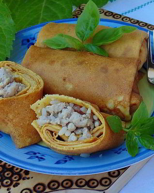 Тыквенные блины с мясом