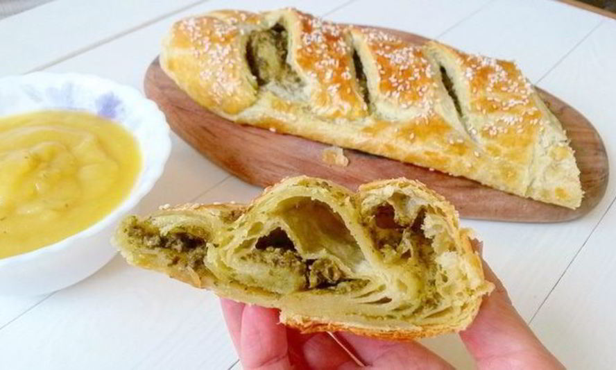 Рецепт багета-круассана с песто