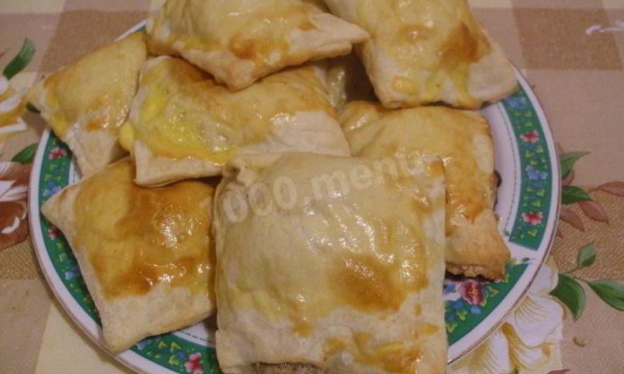 Рецепт булочек из слоеного дрожжевого теста с сахаром