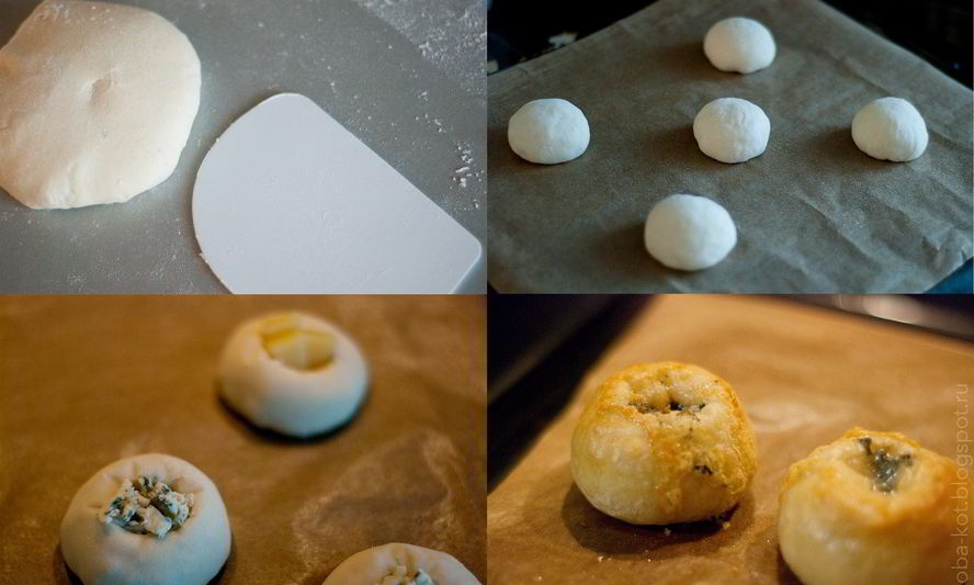 Рецепт булочек с голубым сыром и чесноком