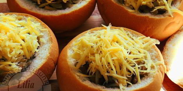 булочки с грибами