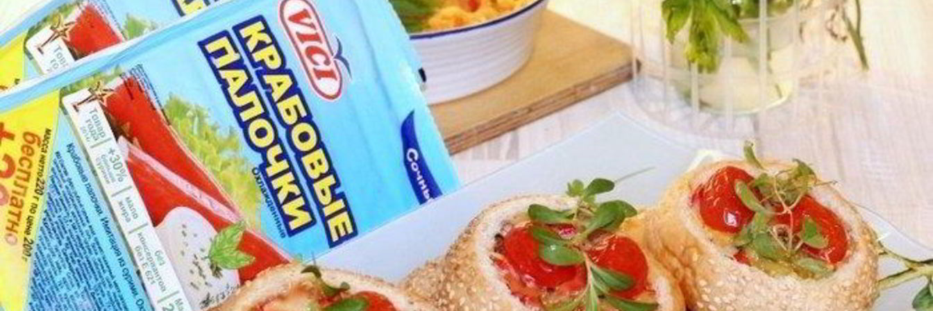 Хрустящие булочки с яйцом и крабовыми палочками