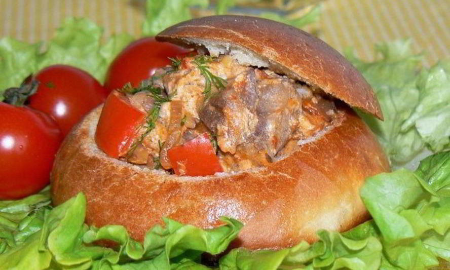 Рецепт ужина в хлебной булочке
