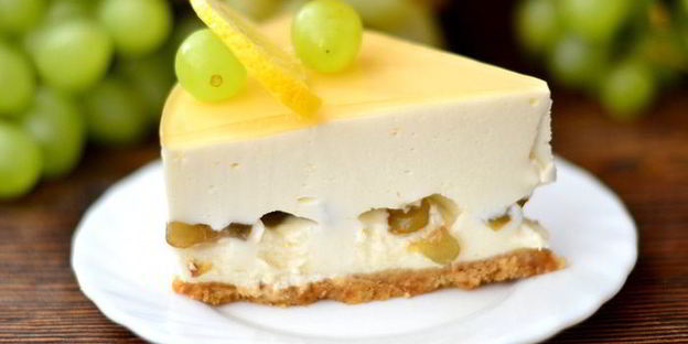 чизкейк с белым вином и виноградом