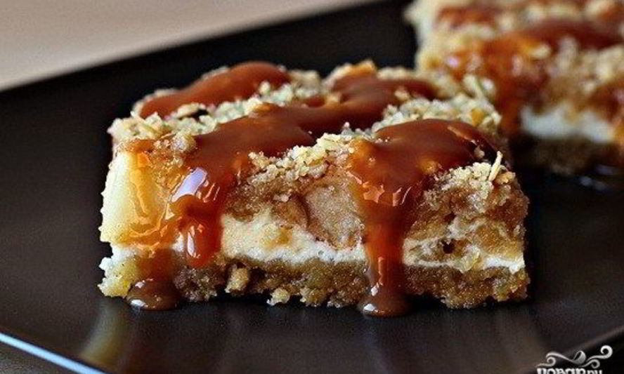 Рецепт чизкейка с хлопьями и яблоками