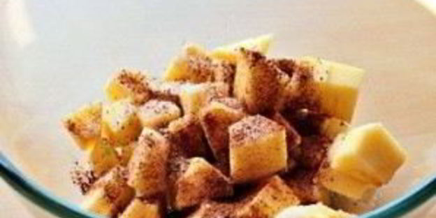 чизкейк с хлопьями и яблоками