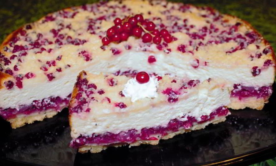 Рецепт чизкейка с красной смородиной