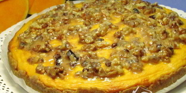 тыквенный чизкейк с грецкими орехами и корицей