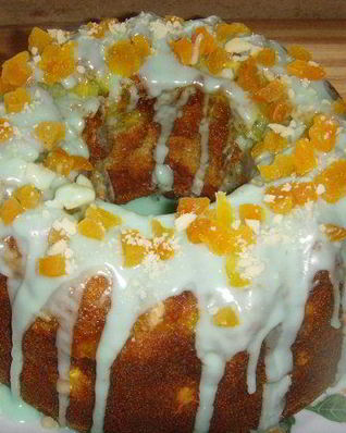 Ананасный кекс с ментоловой глазурью