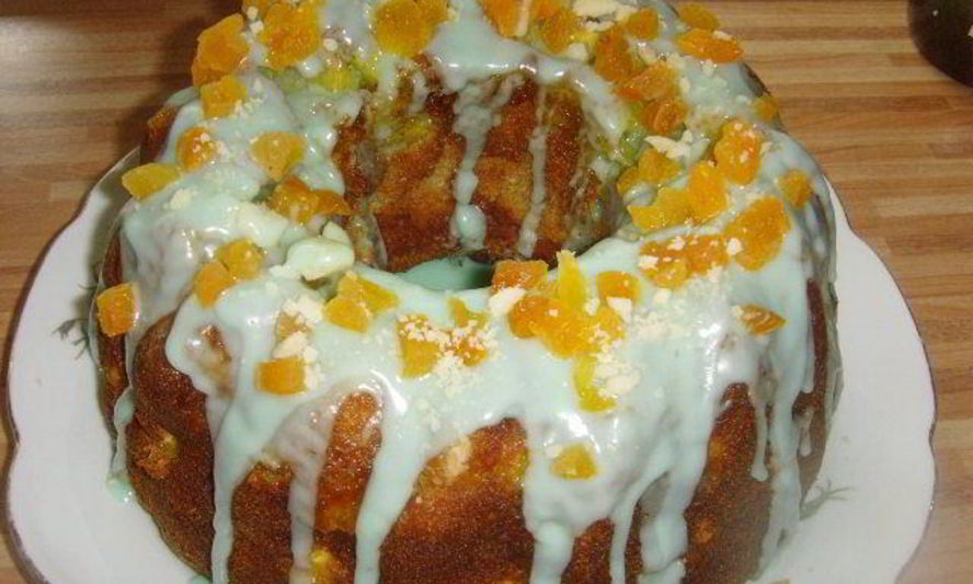 Рецепт ананасного кекса с ментоловой глазурью