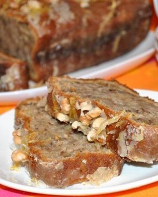 Банановый кекс с орехами