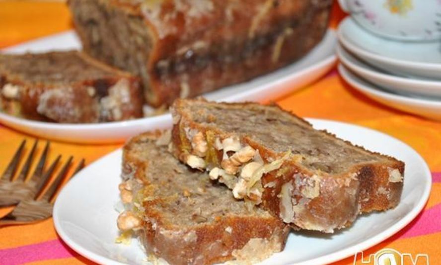 Рецепт бананового кекса с орехами