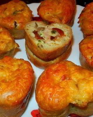 Блинные кексы с курицей и опятами