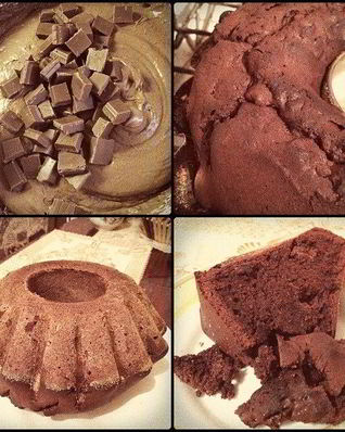 Кекс на кефире с кусочками шоколада