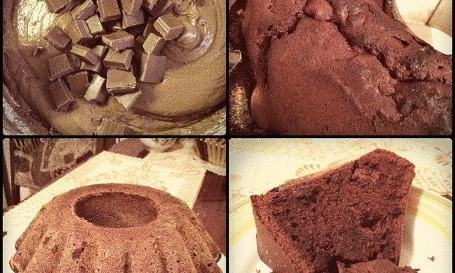 Рецепт кекса на кефире с кусочками шоколада