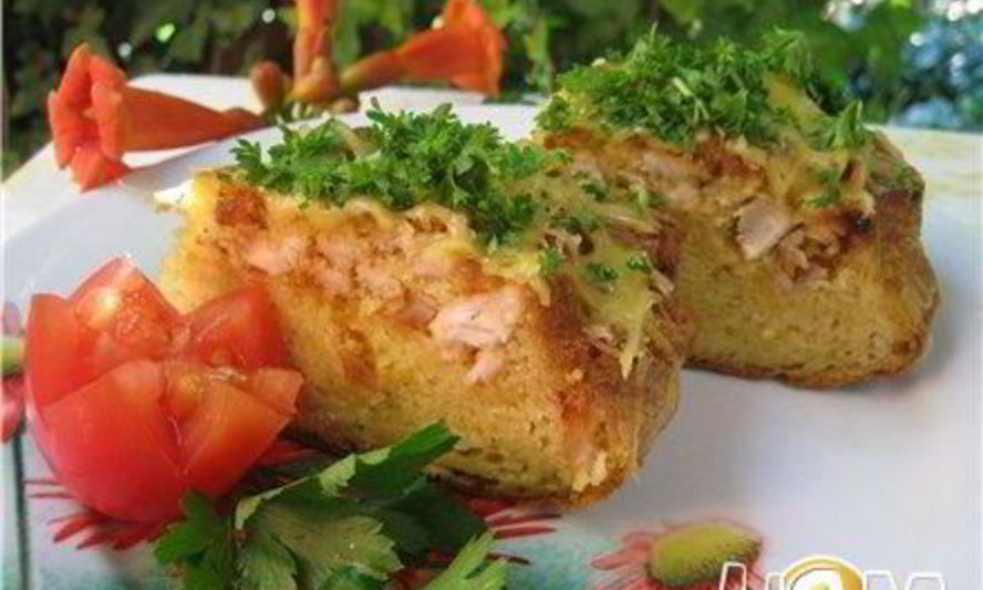 Рецепт кекса с курицей и сыром