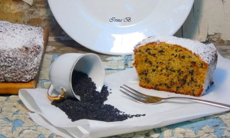 Рецепт кекса с семенами черного кунжута