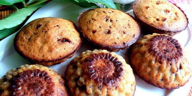 кексы-маннички с творогом и бананом