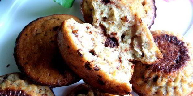 кексы-маннички с творогом и бананом