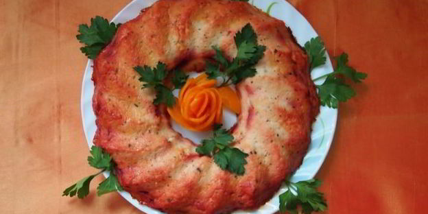 куриный кекс-суфле с прослойкой