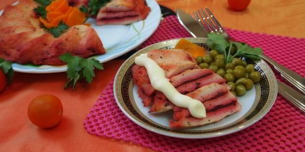 куриный кекс-суфле с прослойкой