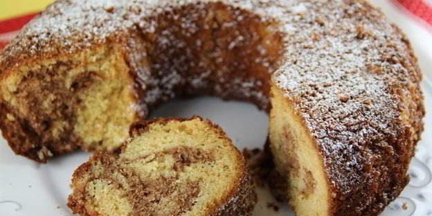 немецкий мраморный кекс с шоколадной пастой