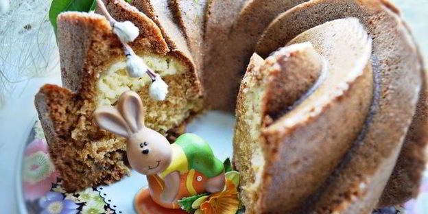 пасхальный кекс со сливочной начинкой