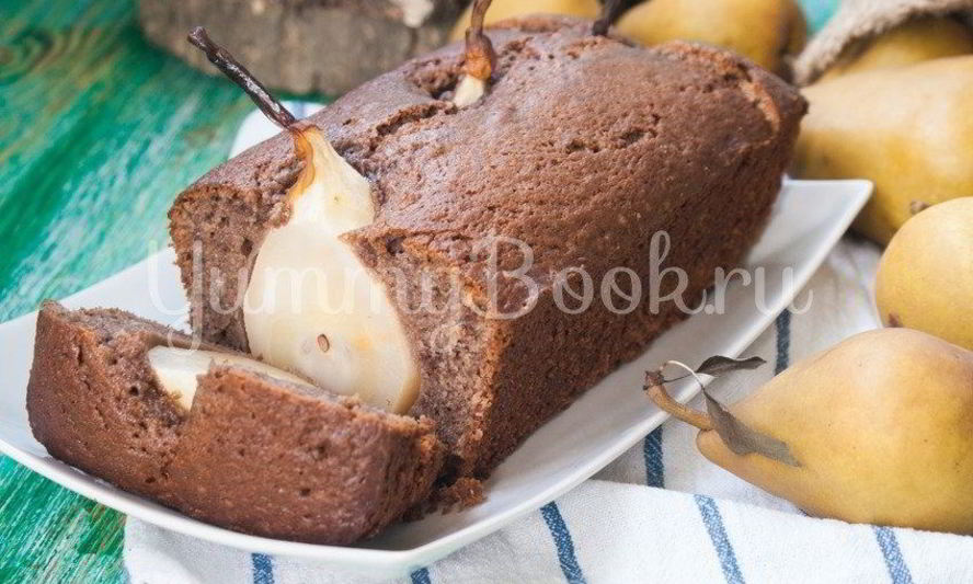 Рецепт шоколадного кекса с грушами