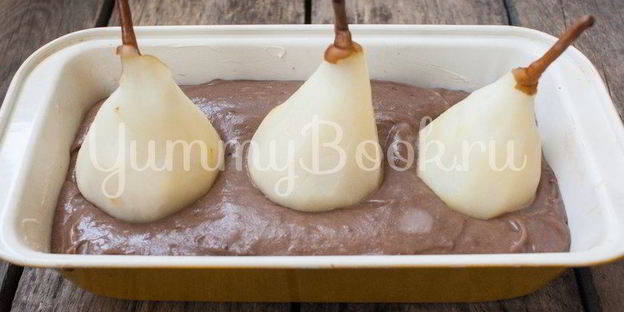 шоколадный кекс с грушами