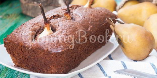 шоколадный кекс с грушами