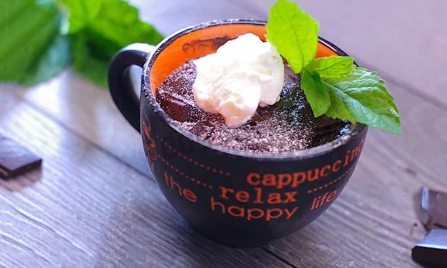 Рецепт шоколадного кекса в микроволновке без яиц