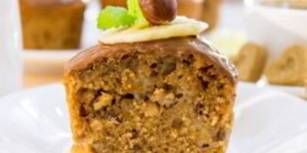 шоколадные кексы с бананами и фундуком