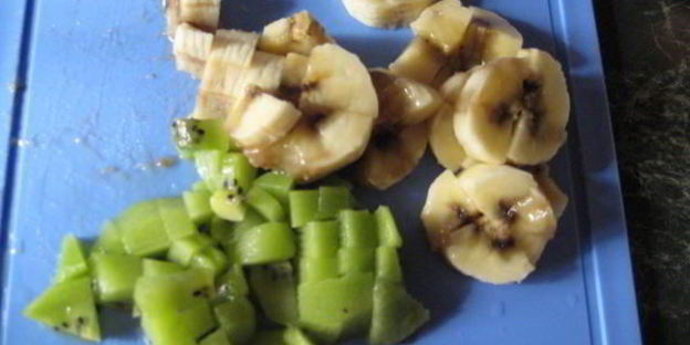 творожные кексы с бананами и киви