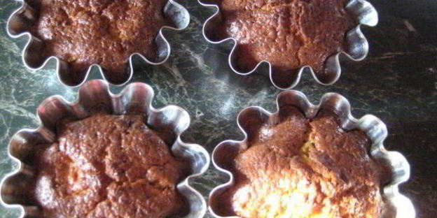 творожные кексы с бананами и киви