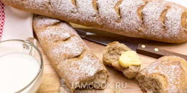 багеты с цельнозерновой мукой и отрубями