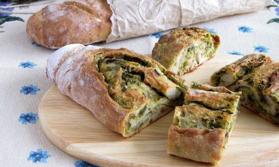 Рецепт хрустящего хлеба с оливково-базиликовой топенадой