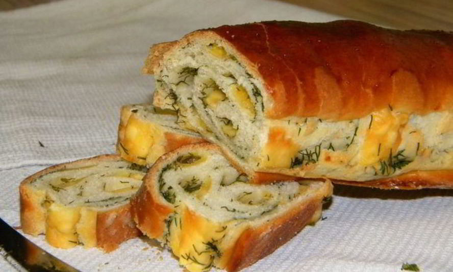 Рецепт закусочного хлеба с сыром и укропом