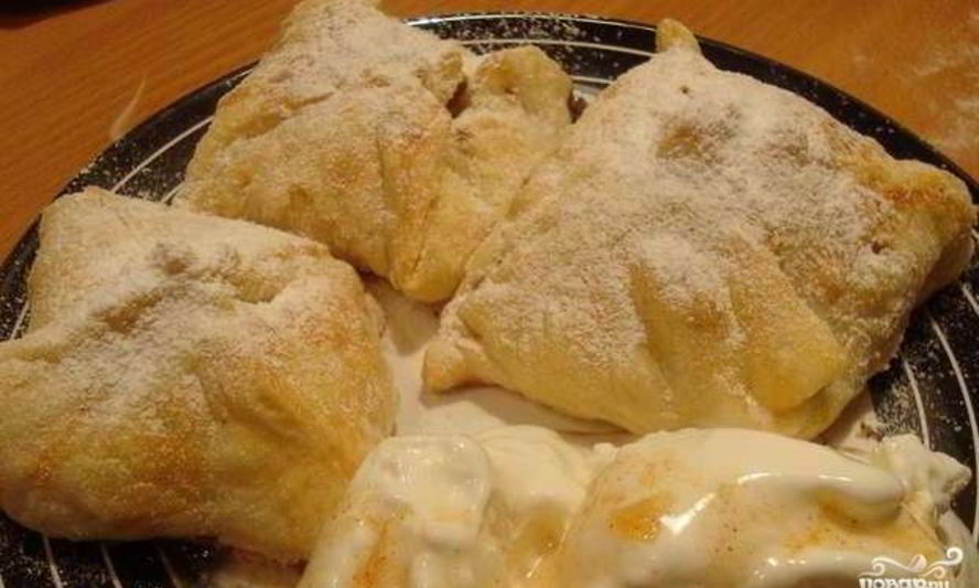 Рецепт конвертиков с яблоками