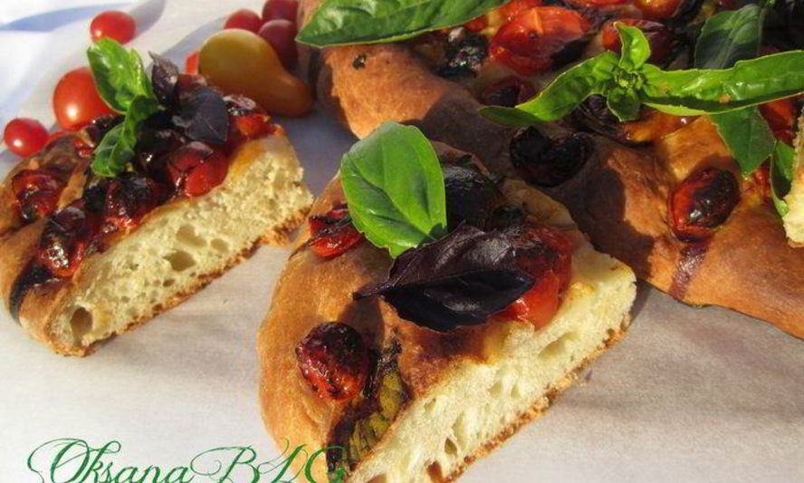 Рецепт фокаччи с ароматными томатами