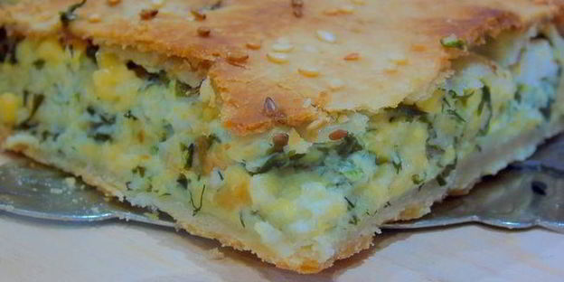 лепешка с сыром и зеленью