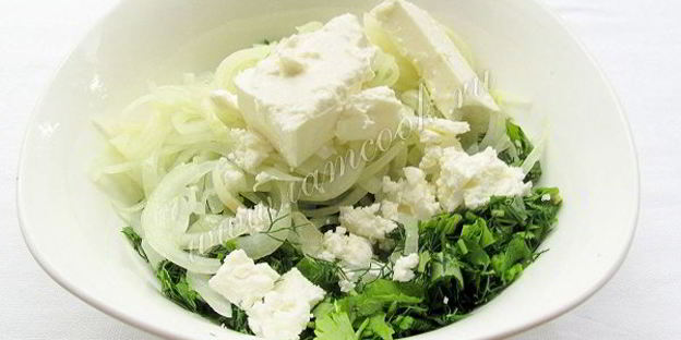 лепешки с брынзой и зеленью