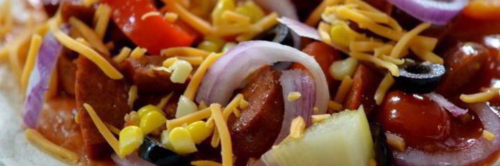 Лепешки с колбасой чоризо