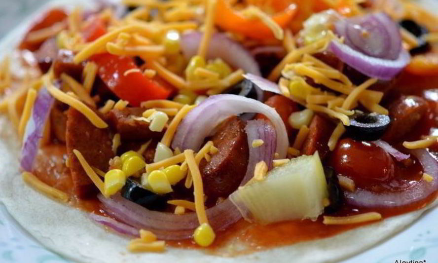 Рецепт лепешек с колбасой чоризо