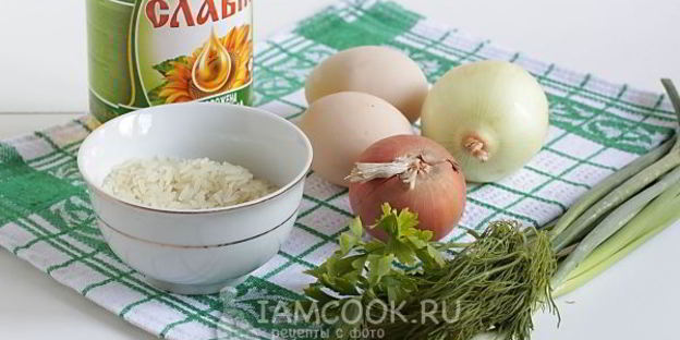 лепешки с начинкой из риса и яйца
