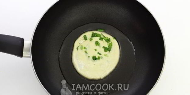 лепешки с зеленым луком на сковороде