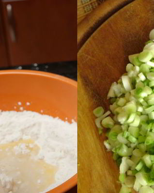 Лепешки с зеленым луком